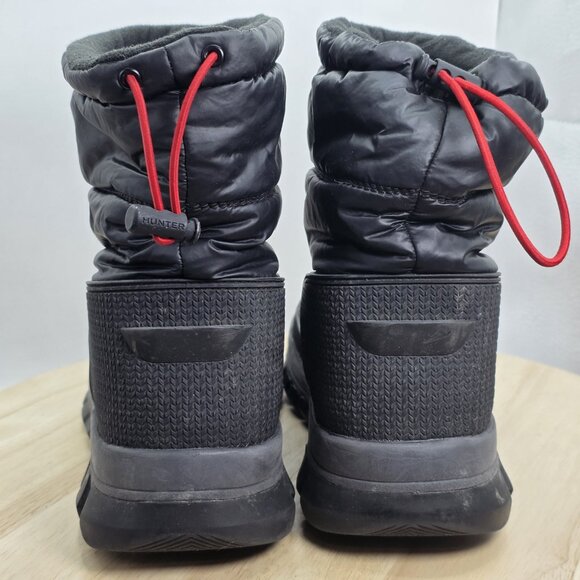 Size 8 - Hunter ORIGINAL Women's Insulated Snow Boot Short Black Boots Preowned - Picture 6 of 8